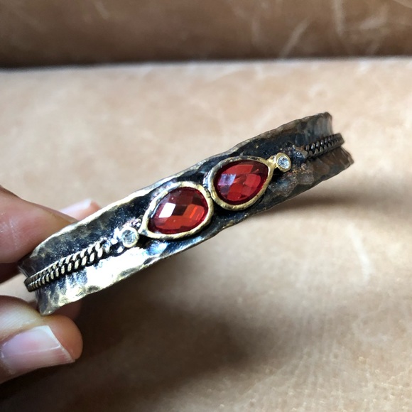 Vintage Jewelry - Vintage bangle rhinestone cuff bracelet